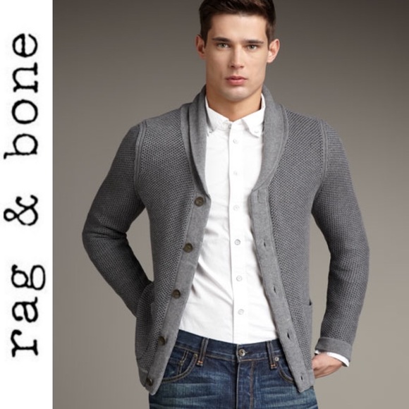 Rag Bone Standard Issue Avery Shawl Collar Cardigan Button Sweater Men’s Size M - Picture 2 of 14